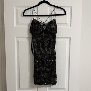 Windsor Black Sequin Mini Dress